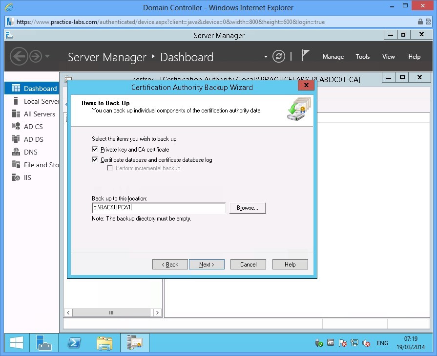 Practice Labs screenshot.